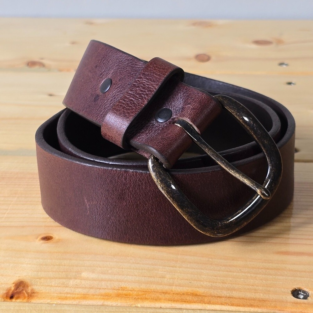 Justin Mens Leather Western Cowboy Belt Size 32 Brown Distressed Made‎ in USA